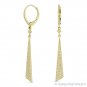 0.36ct Round Cut Diamond Pave Dangling Drop Huggie Post Earrings 14k Yellow Gold