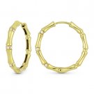 0.14 ct Diamond Cluster 18k Yellow Rose or White Gold 0.9" Fashion Hoop Earrings