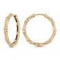 0.14 ct Diamond Cluster 18k Yellow Rose or White Gold 0.9" Fashion Hoop Earrings