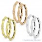 0.14 ct Diamond Cluster 18k Yellow Rose or White Gold 0.9" Fashion Hoop Earrings