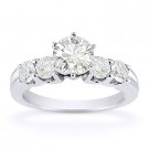 Round Cut Moissanite 5 Five-Stone Open U-Prong Engagement Ring in 14k White Gold Round Cut Moissanite 5 Five-Stone Open U-Prong Engagement Ring in 14k White Gold