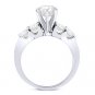Round Cut Moissanite 5 Five-Stone Open U-Prong Engagement Ring in 14k White Gold