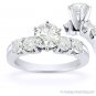 Round Cut Moissanite 5 Five-Stone Open U-Prong Engagement Ring in 14k White Gold