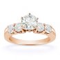Round Cut Moissanite 5 Five-Stone Open U-Prong Engagement Ring in 14k Rose Gold