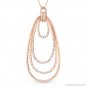 0.85 ct Round Cut Diamond 14k Rose Gold Loop Stack Drop Pendant & Chain Necklace