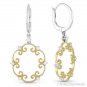 0.34ct Diamond Vintage-Style Dangling / Drop Earrings in 14k Yellow & White Gold