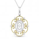 0.36ct Diamond Vintage-Style Pendant & Chain Necklace in 14k Yellow & White Gold 0.36ct Diamond Vintage-Style Pendant & Chain Necklace in 14k Yellow & White Gold