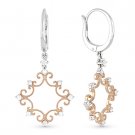 0.36 ct Diamond Vintage-Style Dangling / Drop Earrings in 14k Rose & White Gold
