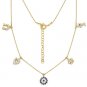 Evil Eye Greek Charm Key Snowflake Horseshoe Heart Necklace 925 Sterling Silver