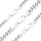 Solid Italy 925 Sterling Silver w Rhodium Cuban Curb Link Italian Chain Necklace