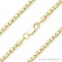 Coreana 2.5mm Mirror Link Chain Necklace Italy Sterling Silver & 14k Yellow Gold