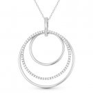 0.43 ct Diamond Pave 14k White Gold Circle Eternity Charm Pendant Chain Necklace 0.43 ct Diamond Pave 14k White Gold Circle Eternity Charm Pendant Chain Necklace