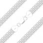 Solid 925 Italy Sterling Silver 6.9mm Bombee Bismark Link Italian Chain Necklace