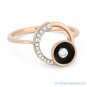 0.12 ct Round Brilliant Cut Diamond Right-Hand Enamel Fashion Ring 14k Rose Gold