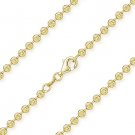 Moon Cut 3.1mm Ball Bead Chain Necklace in 925 Sterling Silver & 14k Yellow Gold Moon Cut 3.1mm Ball Bead Chain Necklace in 925 Sterling Silver & 14k Yellow Gold