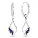 0.60 ct Sapphire & Diamond Pave Dangling Drop Earrings in 14k White & Black Gold 0.60 ct Sapphire & Diamond Pave Dangling Drop Earrings in 14k White & Black Gold