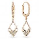0.68 ct Brown & White Diamond Pave 14k Rose & Black Gold Dangling Drop Earrings 0.68 ct Brown & White Diamond Pave 14k Rose & Black Gold Dangling Drop Earrings