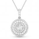 0.84ct Round Cut Moissanite & Diamond Halo 14k White Gold Pendant Chain Necklace 0.84ct Round Cut Moissanite & Diamond Halo 14k White Gold Pendant Chain Necklace