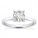 Round Brilliant Cut Moissanite 14k White Gold 4-Prong Solitaire Engagement Ring