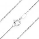Thin Singapore Link Italy .925 Sterling Silver Italian Chain Twist-Rope Necklace