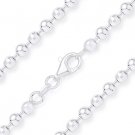 4.1mm Ball & Faceted Bead Chain Necklace in .925 Italy Sterling Silver & Rhodium 4.1mm Ball & Faceted Bead Chain Necklace in .925 Italy Sterling Silver & Rhodium