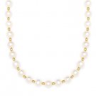 7mm White Freshwater Pearl Ladies Beaded Necklace in 14k Yellow or White Gold 7mm White Freshwater Pearl Ladies Beaded Necklace in 14k Yellow or White Gold