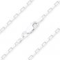Solid .925 Italy Sterling Silver 1.7mm Long Open Box Link Italian Chain Necklace