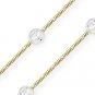 Moon Cut Ball Bead Snake Link 925 Sterling Silver 14k Yellow Gold Chain Necklace