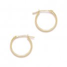 14k Yellow / White Gold 14mm 0.6" Hoop Huggie Earrings Polished 1.2mm Tube Hoops 14k Yellow / White Gold 14mm 0.6" Hoop Huggie Earrings Polished 1.2mm Tube Hoops