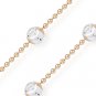 Moon Cut Ball Bead Link Italy 925 Sterling Silver & 14k Rose Gold Chain Necklace