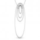 0.43ct Round Cut Diamond Oval Charm Stack Drop 14k White Gold Necklace Pendant 0.43ct Round Cut Diamond Oval Charm Stack Drop 14k White Gold Necklace Pendant