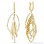 4.28ct Diamond Pave Dangling Oval Stack Chandelier Earrings in 18k Yellow Gold