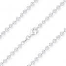 Moon Cut 3.1mm Ball Bead Chain Necklace in .925 Italy Sterling Silver w/ Rhodium