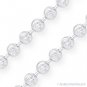 Moon Cut 3.1mm Ball Bead Chain Necklace in .925 Italy Sterling Silver w/ Rhodium