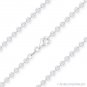 Moon Cut 3.1mm Ball Bead Chain Necklace in .925 Italy Sterling Silver w/ Rhodium