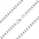 Solid .925 Italy Sterling Silver Gauge 80 3.8mm Box Link Italian Chain Necklace Solid .925 Italy Sterling Silver Gauge 80 3.8mm Box Link Italian Chain Necklace