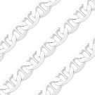 Italy 925 Sterling Silver Men's 9mm Marina / Mariner Link Italian Chain Bracelet