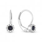 14k White Gold Baby Drop Earrings 0.39 ct Round Cut Sapphire & Diamond Leverback 14k White Gold Baby Drop Earrings 0.39 ct Round Cut Sapphire & Diamond Leverback