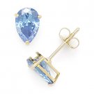 Blue Pear-Shape Cubic Zirconia Faux Aquamarine 925 Sterling Silver Stud Earrings Blue Pear-Shape Cubic Zirconia Faux Aquamarine 925 Sterling Silver Stud Earrings