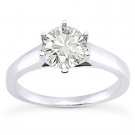 Round Brilliant Cut Moissanite 14k White Gold Trellis Solitaire Engagement Ring Round Brilliant Cut Moissanite 14k White Gold Trellis Solitaire Engagement Ring