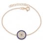 Evil Eye CZ Charm 13mm Pendant Turkish Nazar Greek Mati Sterling Silver Bracelet