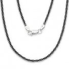 Italy .925 Sterling Silver & Black Rhodium 2.2mm Roc-Link Sparkle Chain Necklace Italy .925 Sterling Silver & Black Rhodium 2.2mm Roc-Link Sparkle Chain Necklace