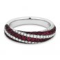1.42ct Ruby & Diamond Pave Anniversary Ring Wedding Band in 18k White Black Gold