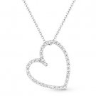 Sideways Heart 0.19 ct Diamond 14k White Gold Charm Pendant w/ .925 Silver Chain Sideways Heart 0.19 ct Diamond 14k White Gold Charm Pendant w/ .925 Silver Chain