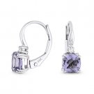 0.94 ct Iolite & Diamond Dangling Drop Leverback Baby Earrings in 14k White Gold 0.94 ct Iolite & Diamond Dangling Drop Leverback Baby Earrings in 14k White Gold
