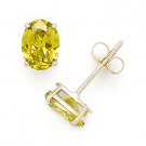 Yellow Oval Cut Cubic Zirconia CZ Faux Citrine 925 Sterling Silver Stud Earrings Yellow Oval Cut Cubic Zirconia CZ Faux Citrine 925 Sterling Silver Stud Earrings