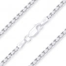 .925 Italy Sterling Silver & Rhodium Round Box 2.5mm Link Italian Chain Necklace .925 Italy Sterling Silver & Rhodium Round Box 2.5mm Link Italian Chain Necklace
