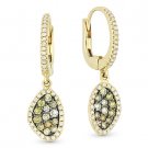 0.65ct Fancy & White Diamond Pave Drop Dangling 14k Yellow & Black Gold Earrings 0.65ct Fancy & White Diamond Pave Drop Dangling 14k Yellow & Black Gold Earrings