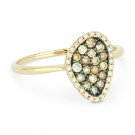 0.37 ct Round Cut Fancy Diamond Pave Right-Hand Ring in 14k Yellow & Black Gold 0.37 ct Round Cut Fancy Diamond Pave Right-Hand Ring in 14k Yellow & Black Gold
