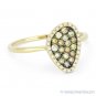 0.37 ct Round Cut Fancy Diamond Pave Right-Hand Ring in 14k Yellow & Black Gold